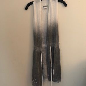 Sarah Pacini Gray Ombre Sleeveless Cardigan